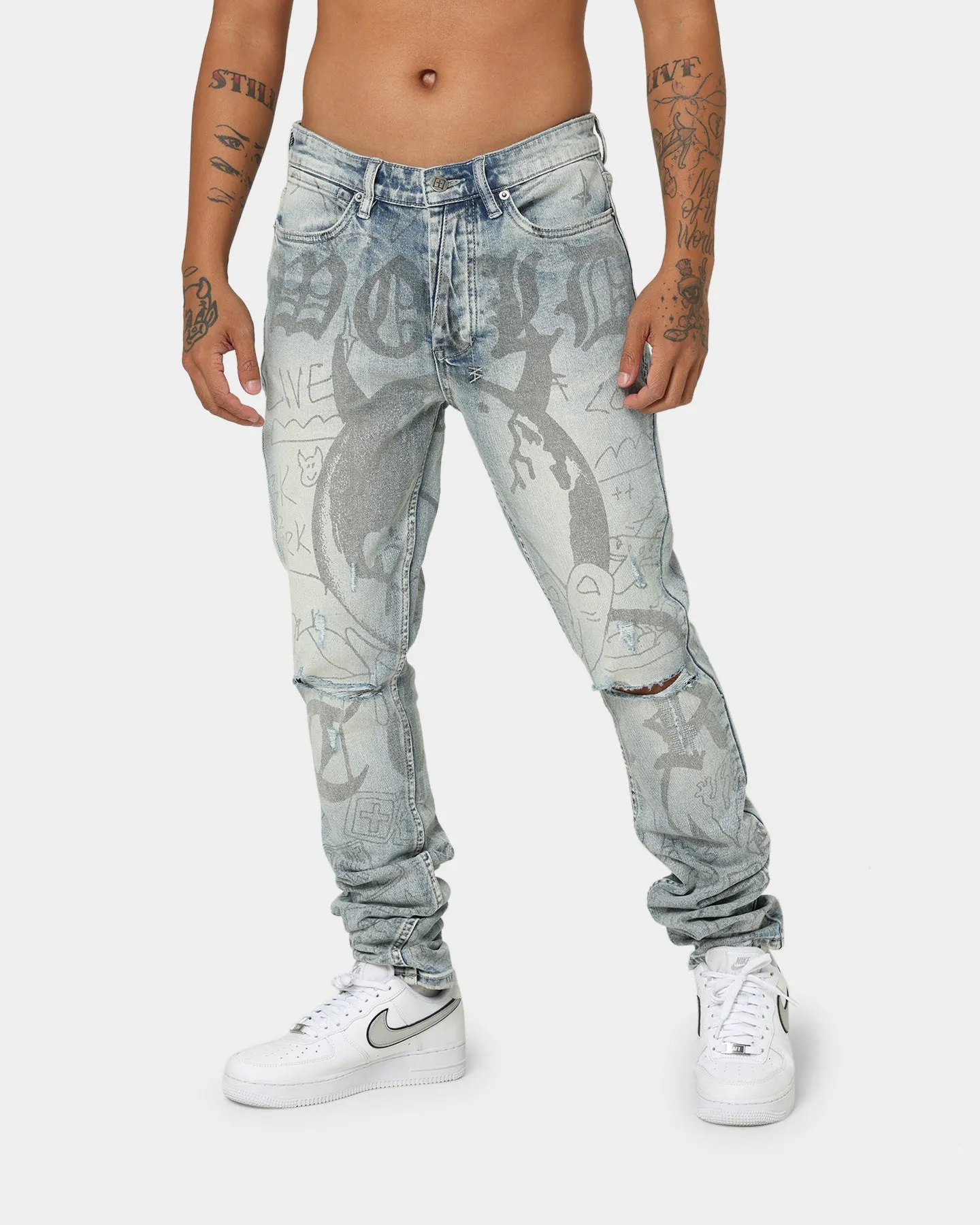 Ksubi Van Winkle Devil Smash Jeans Denim Light