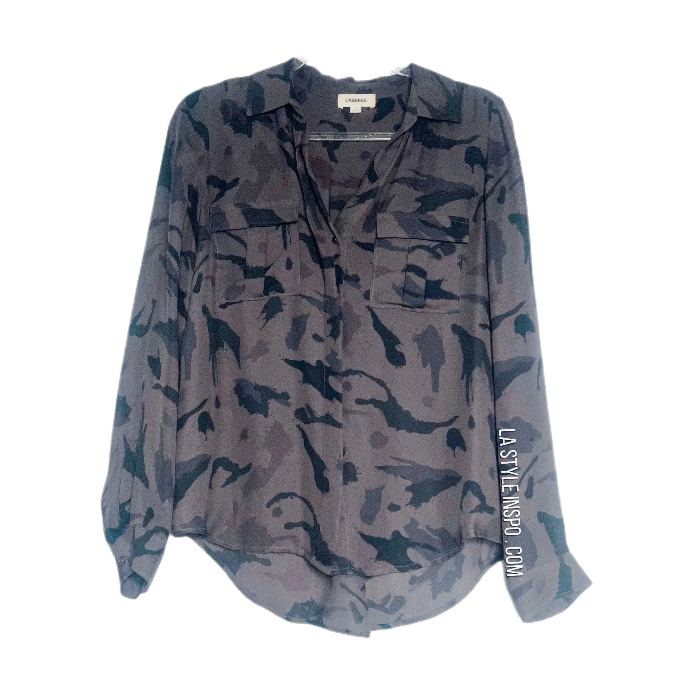 L’AGENCE 100% Silk Blouse Long Sleeved Size Small