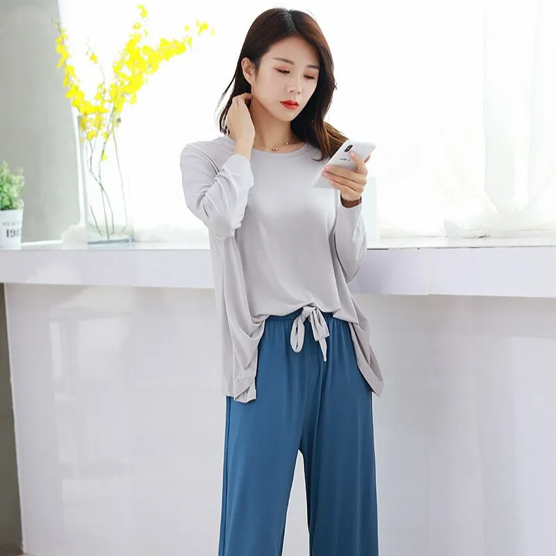 Loose Long-Sleeved Trousers Pajama Set