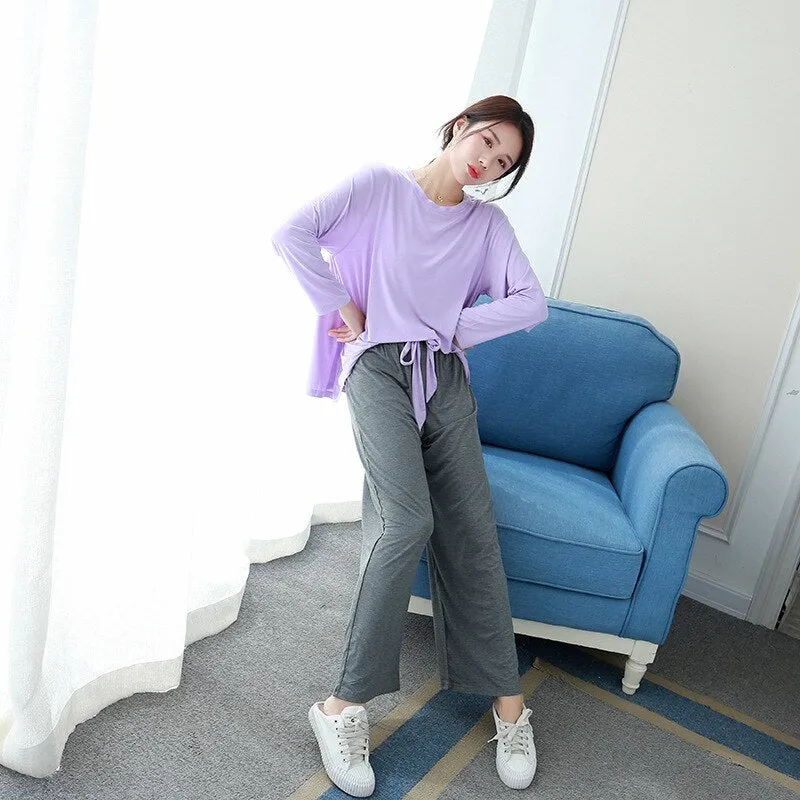 Loose Long-Sleeved Trousers Pajama Set