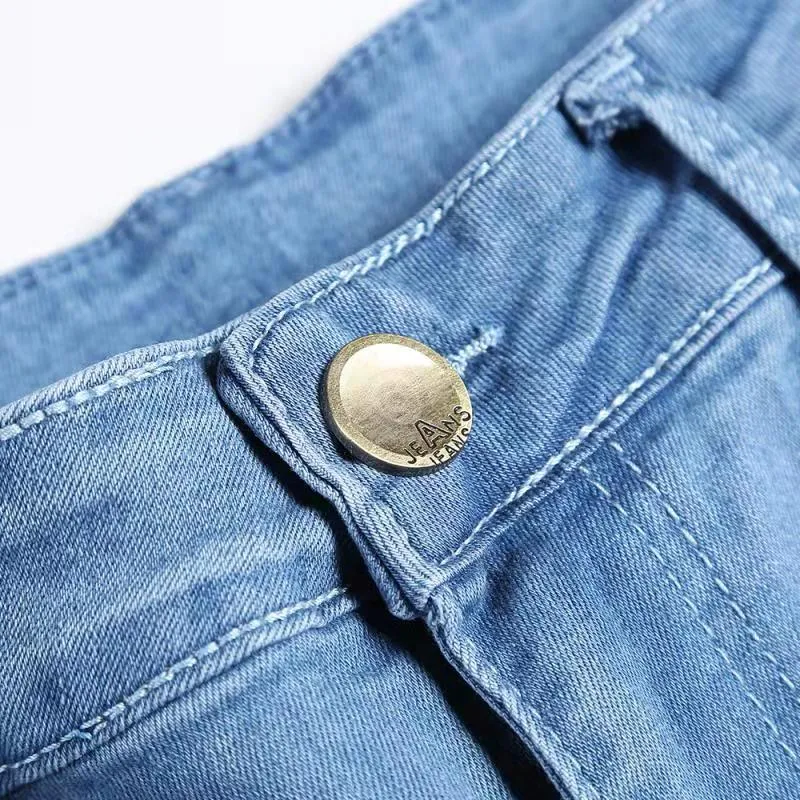 Mens Skinny Blue jeans Popular Scratch Slim Denim Pants Pencil Pants Autumn Street hip-hop denim trousers fashion clothing