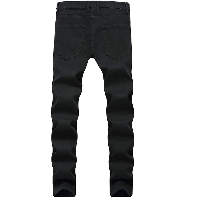 Men's Skinny Fit Rose Patch Jeans