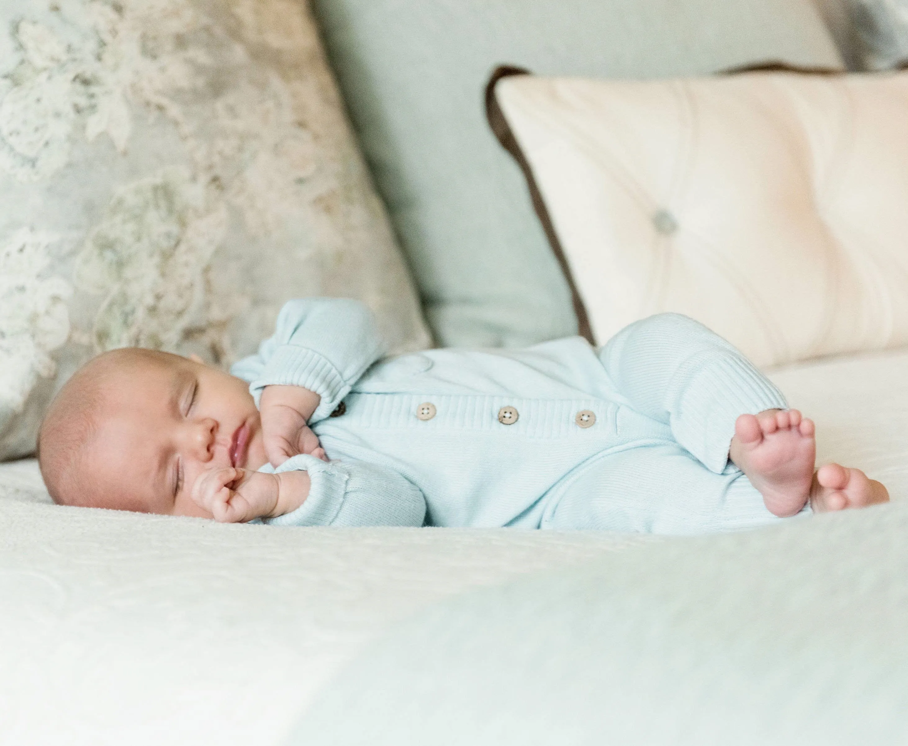 Milan Button Baby Jumpsuit (Sweater Knit)