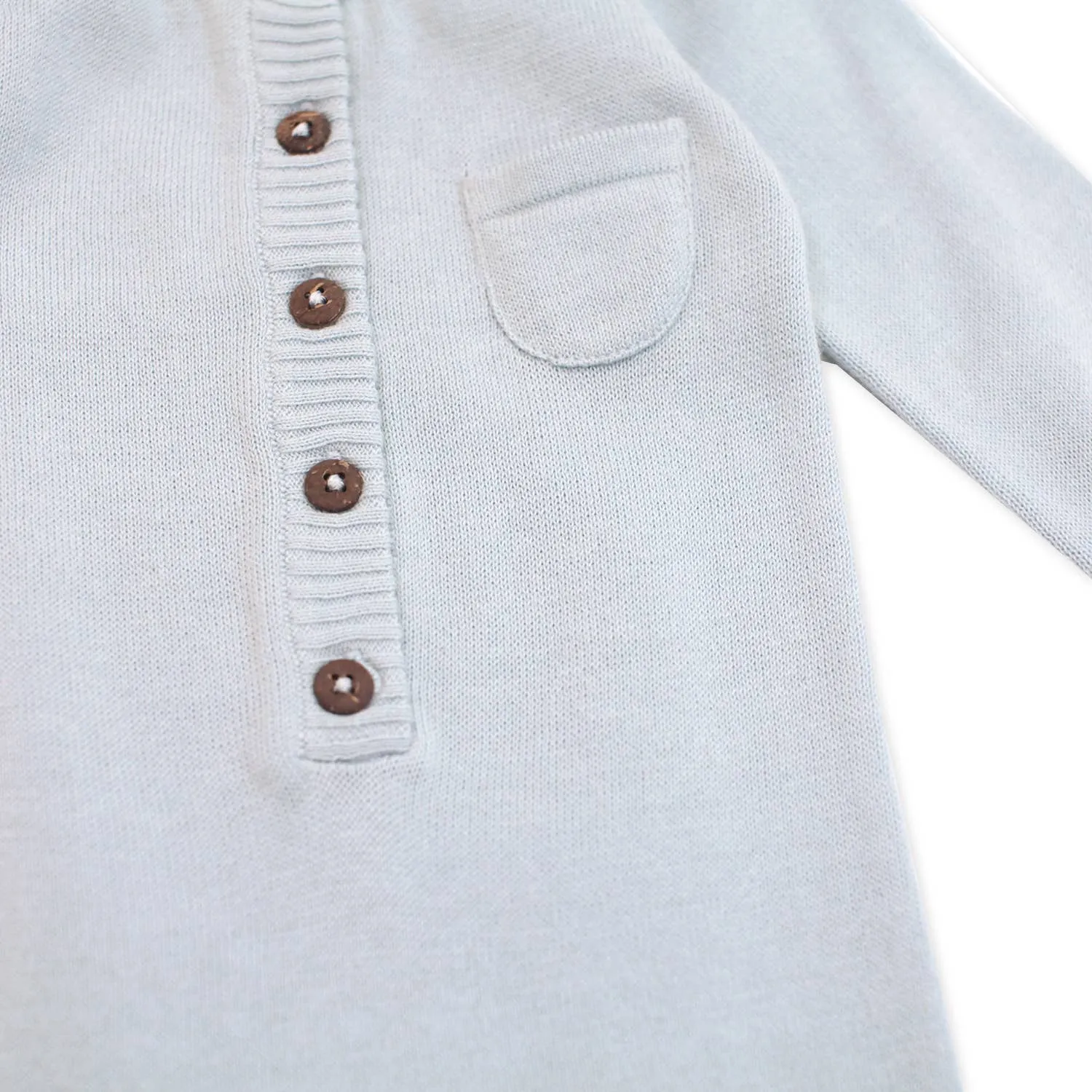 Milan Button Baby Jumpsuit (Sweater Knit)