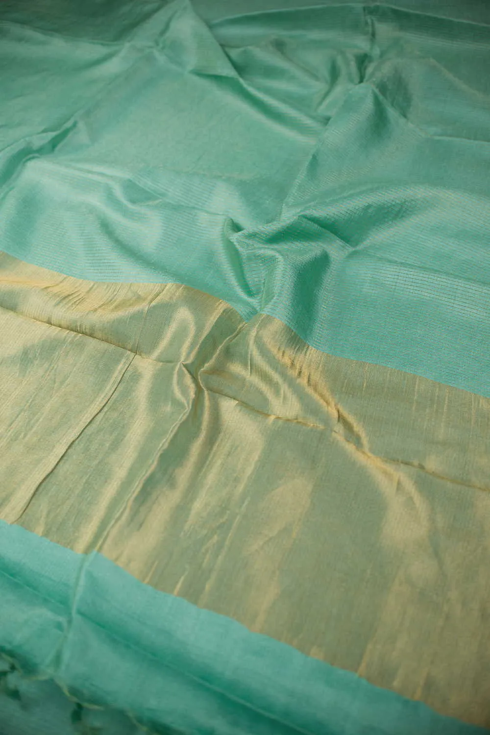 Mint Green Handwoven Tussar saree