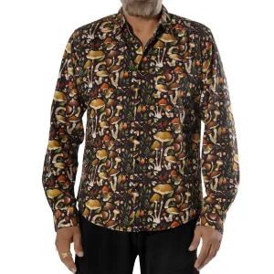 Mushroom Long Sleeve Button-Up Shirt