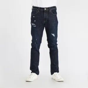 Petrol Basic Denim Pants for Men Skinny Fitting Mid Rise Trendy fashion Casual Bottoms Dark Shade Jeans for Men 150993 (Dark Shade)
