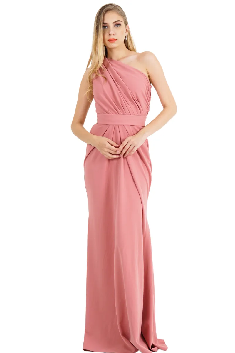 Pia Gladys Perey LANA Silk Jersey Asymmetric One Shoulder Mermaid Bridesmaid Dress