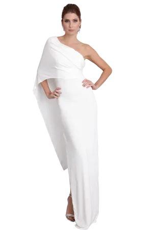 Pia Gladys Perey RANIA Silk Jersey Asymmetric One Shoulder Mermaid Bridesmaid Dress