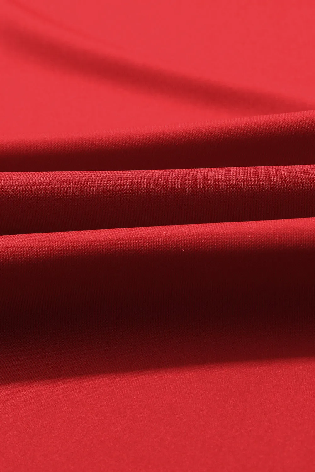 Red Belted Wide Leg Jumpsuit
