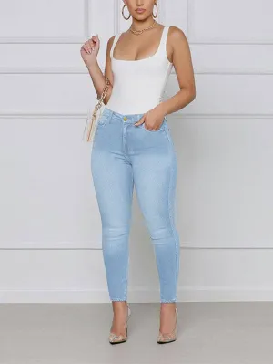 Ripped High Waist Skinny Jeans