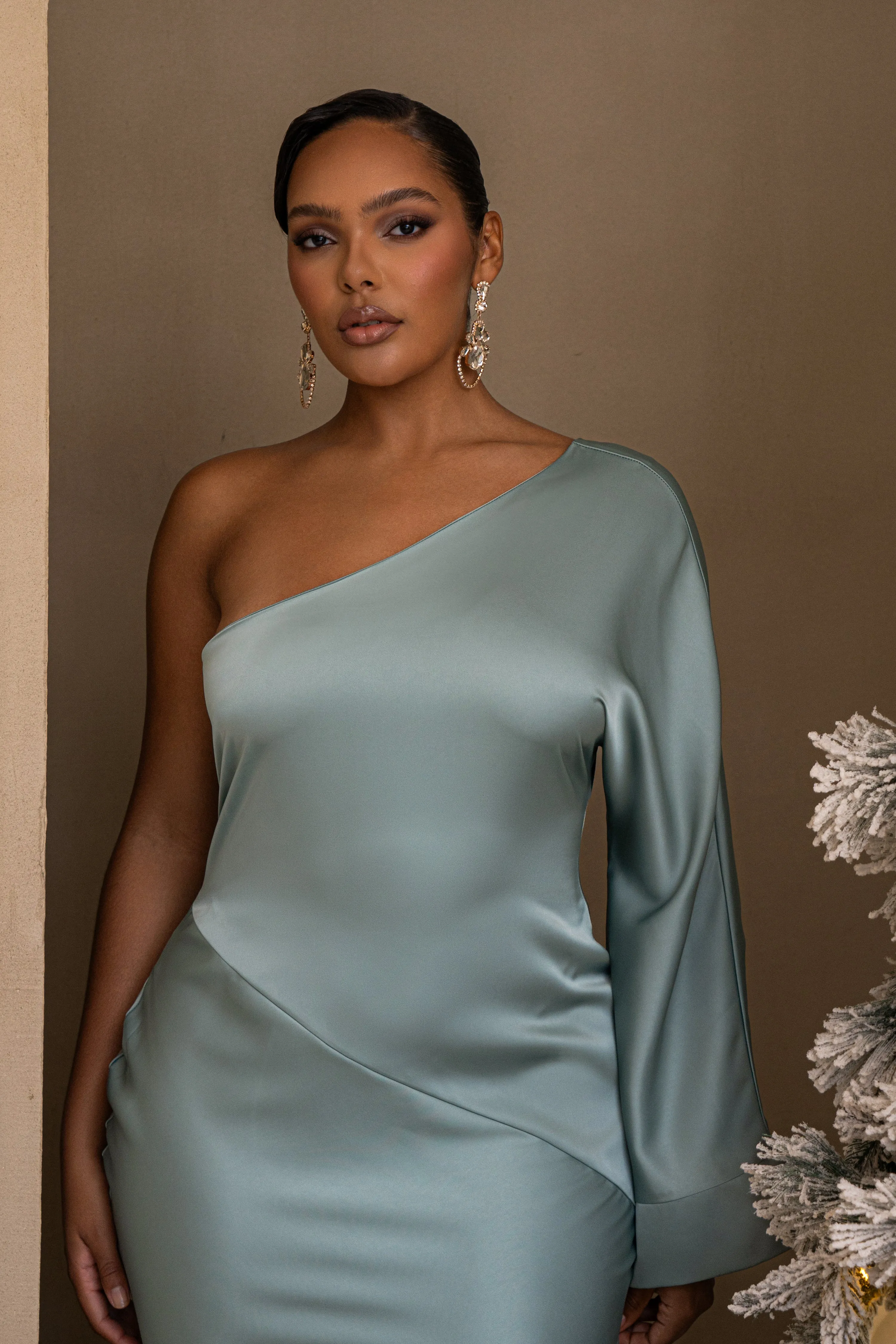 Sage Femme Drape Maxi Dress