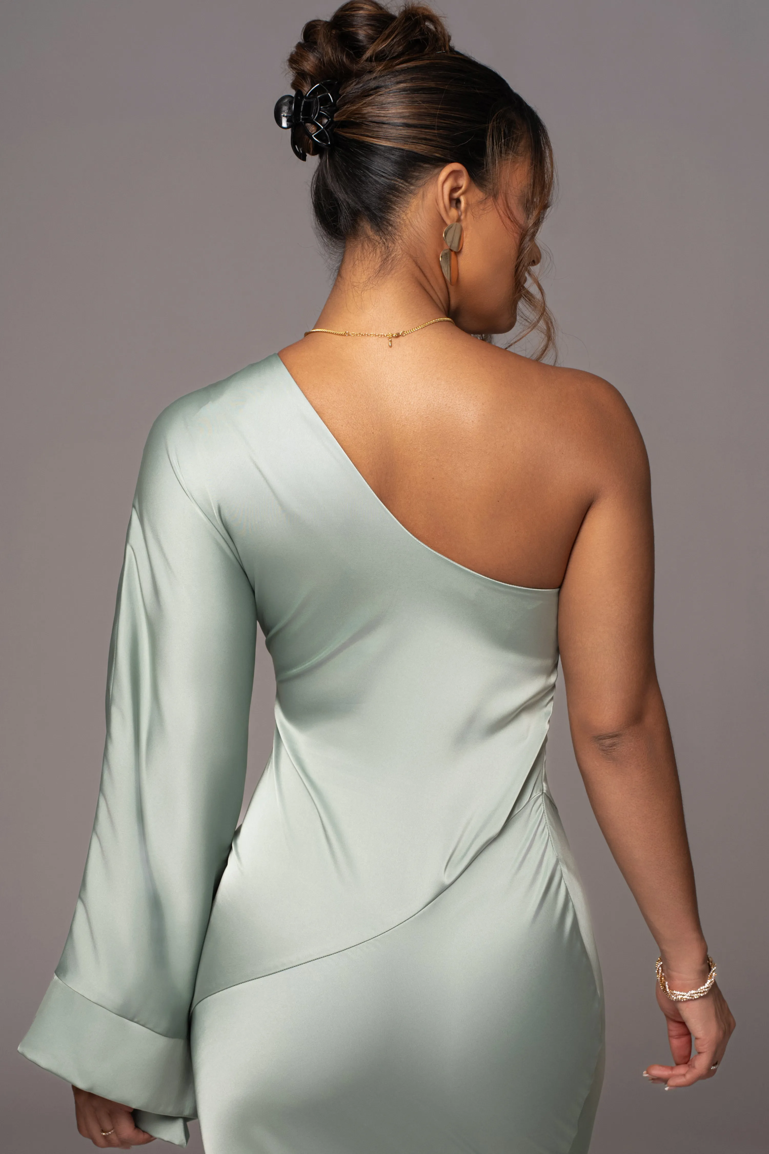 Sage Femme Drape Maxi Dress