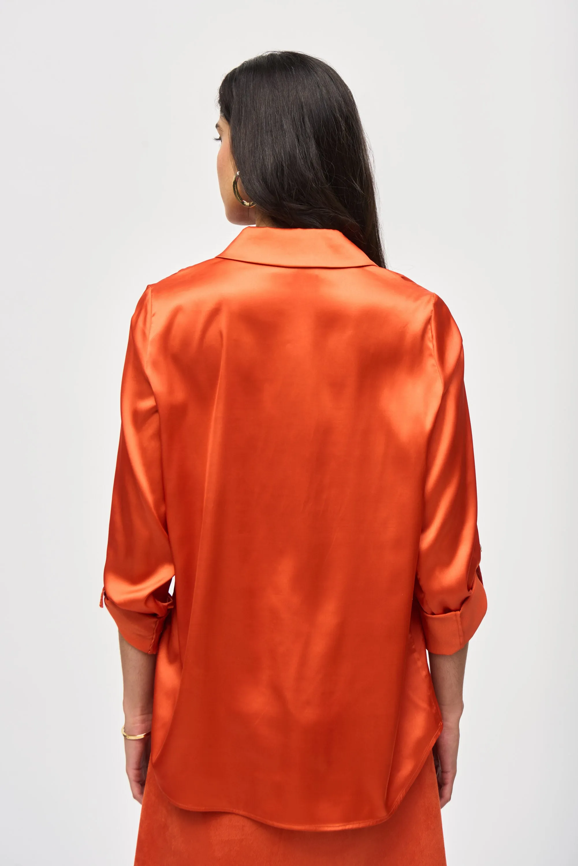 Satin Button-Down Blouse