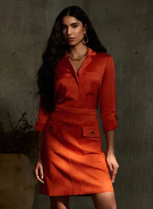 Satin Button-Down Blouse