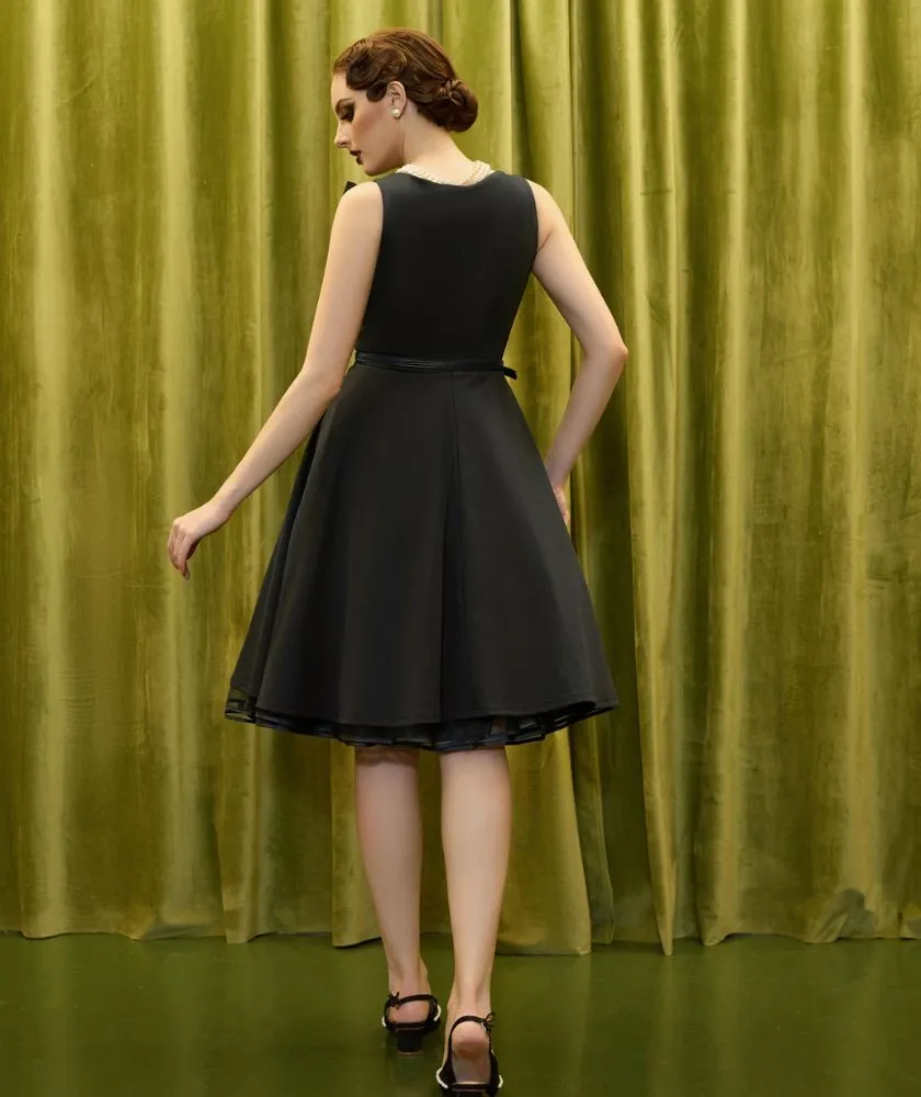 Seckill Offer⌛Sleeveless A Line Dress Vintage Cocktail Party Dress Swing Dress for Wedding Guest