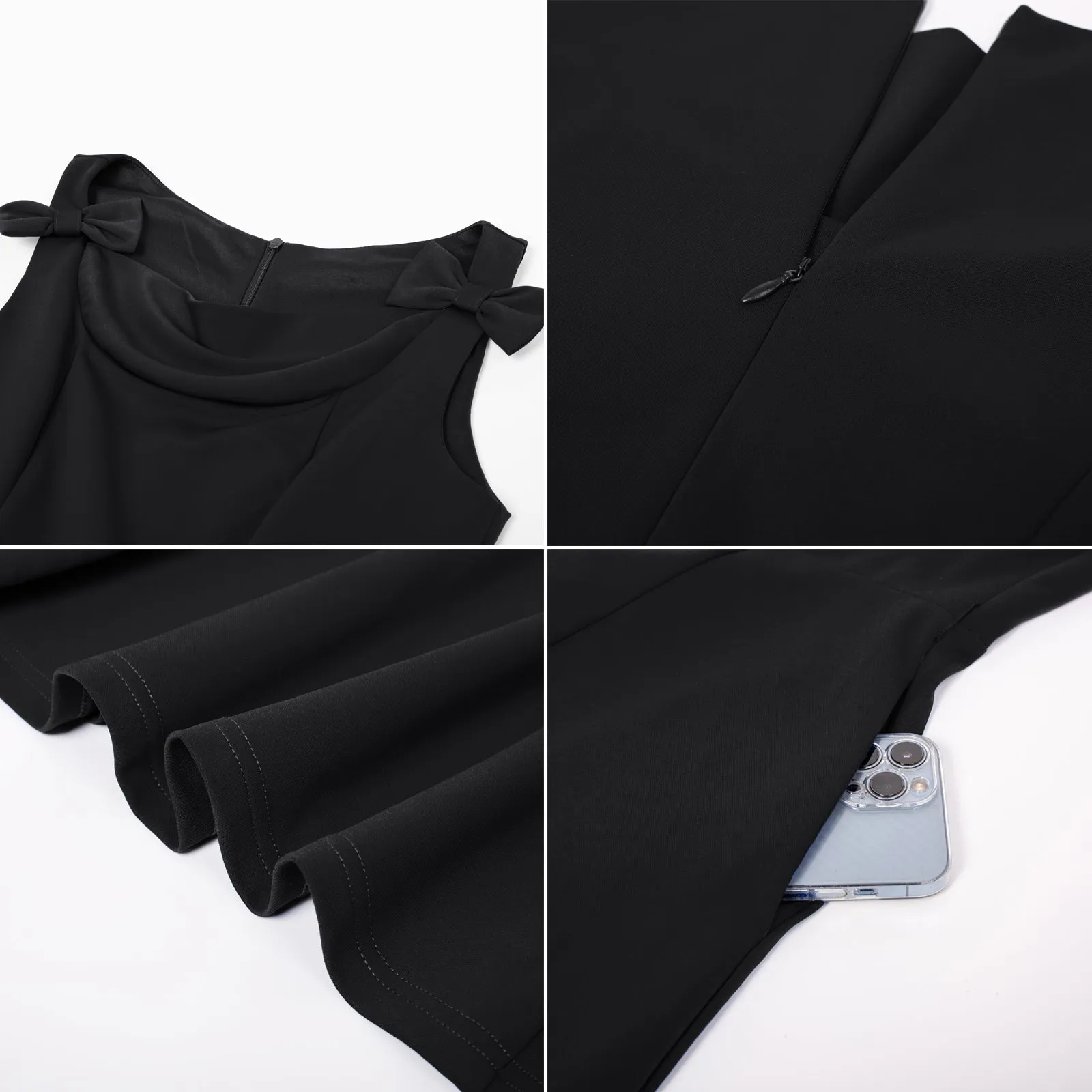 Seckill Offer⌛Sleeveless A Line Dress Vintage Cocktail Party Dress Swing Dress for Wedding Guest