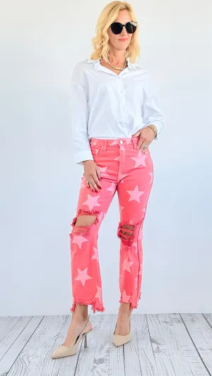 Starlight High-Rise Distressed Denim