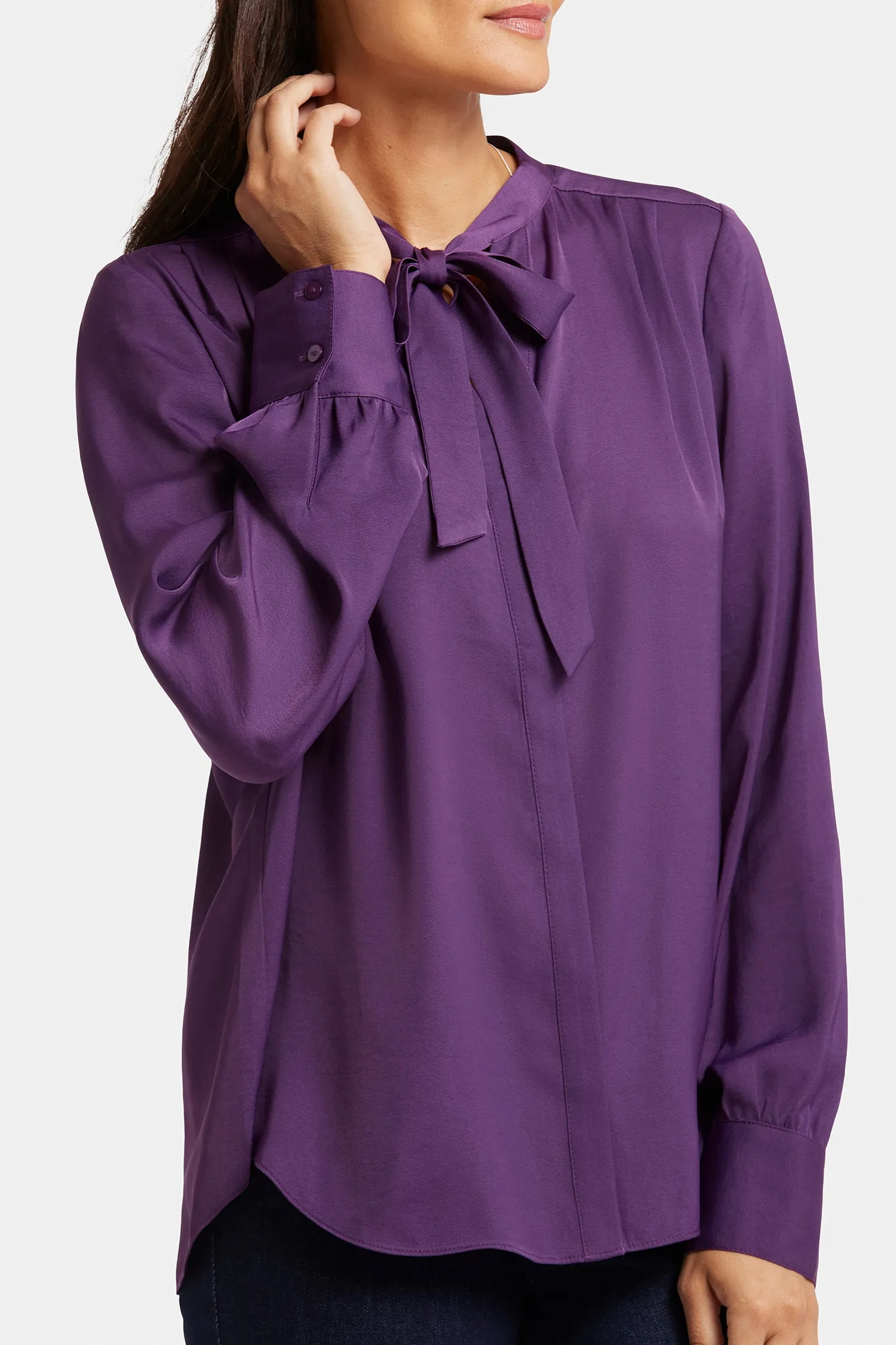 Tie-Neck Blouse - Grape Royale