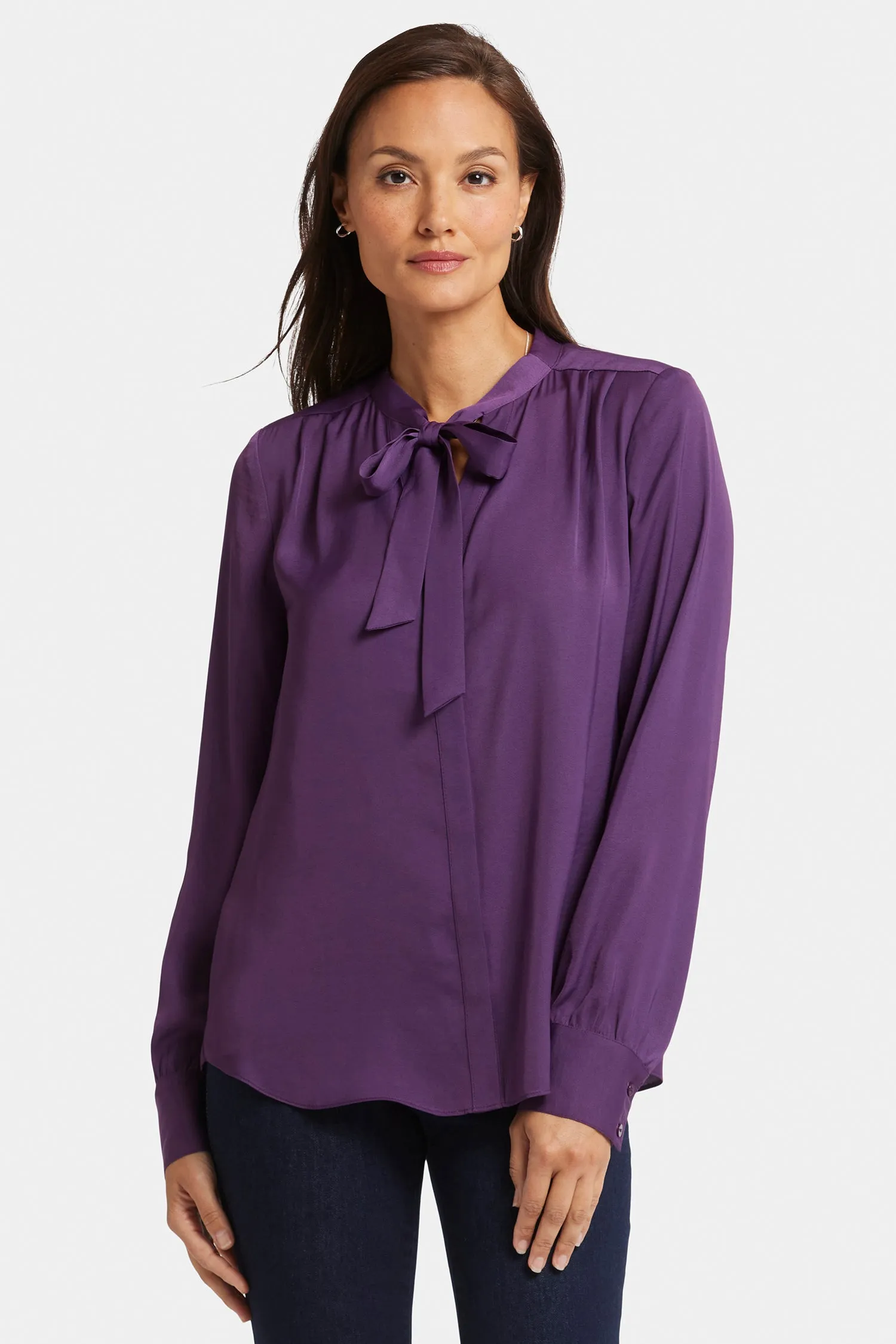 Tie-Neck Blouse - Grape Royale