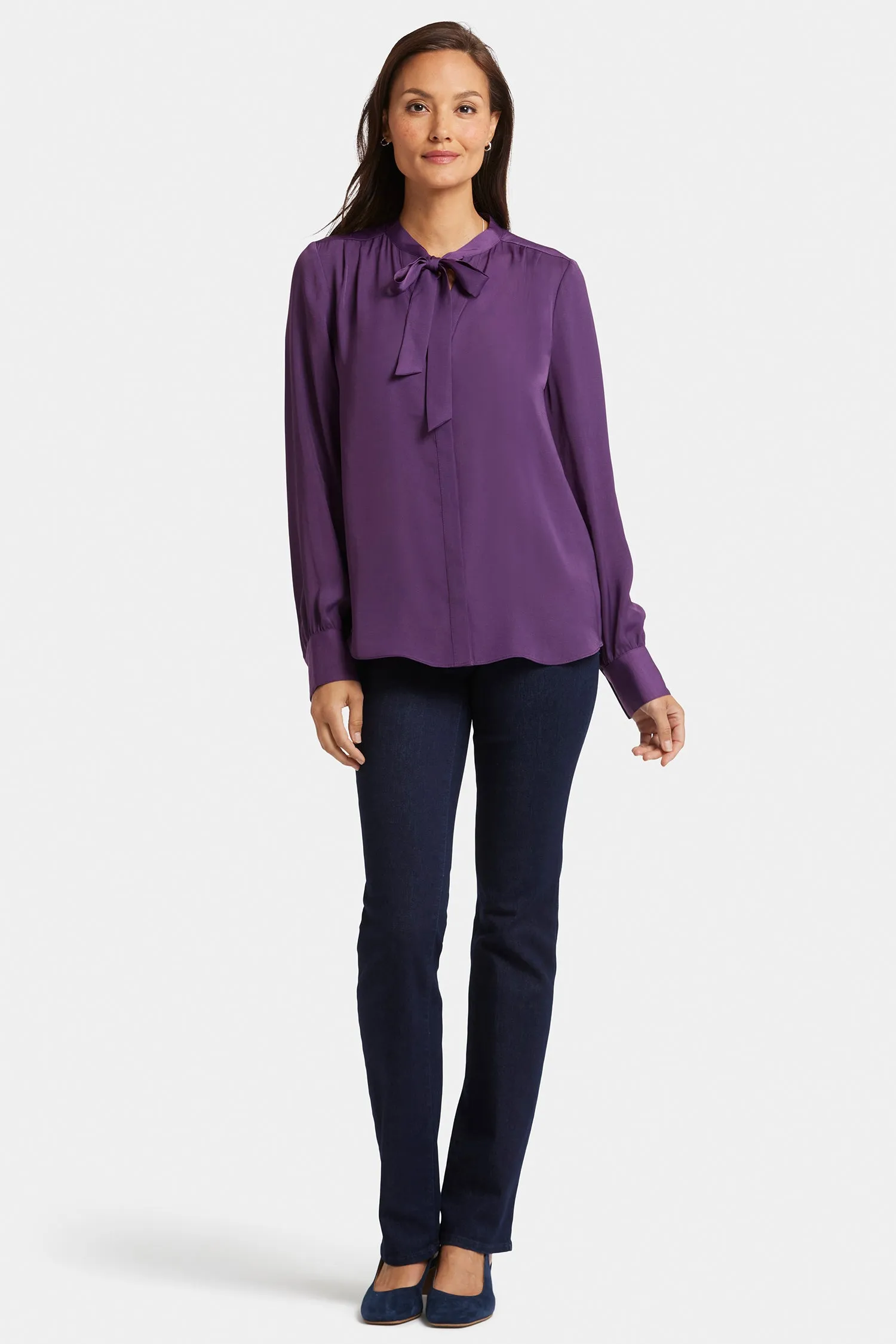 Tie-Neck Blouse - Grape Royale