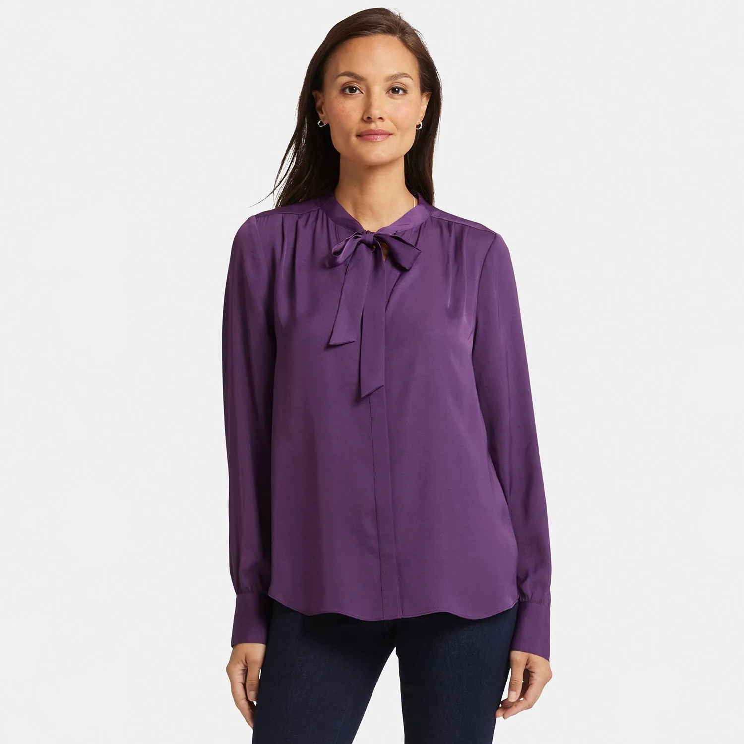 Tie-Neck Blouse - Grape Royale