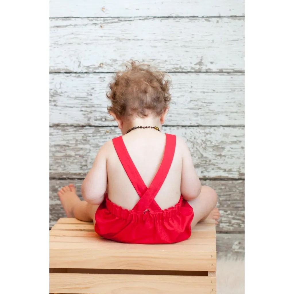 White Boho Baby Romper