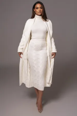 White Stepping Out Sweater Cardigan